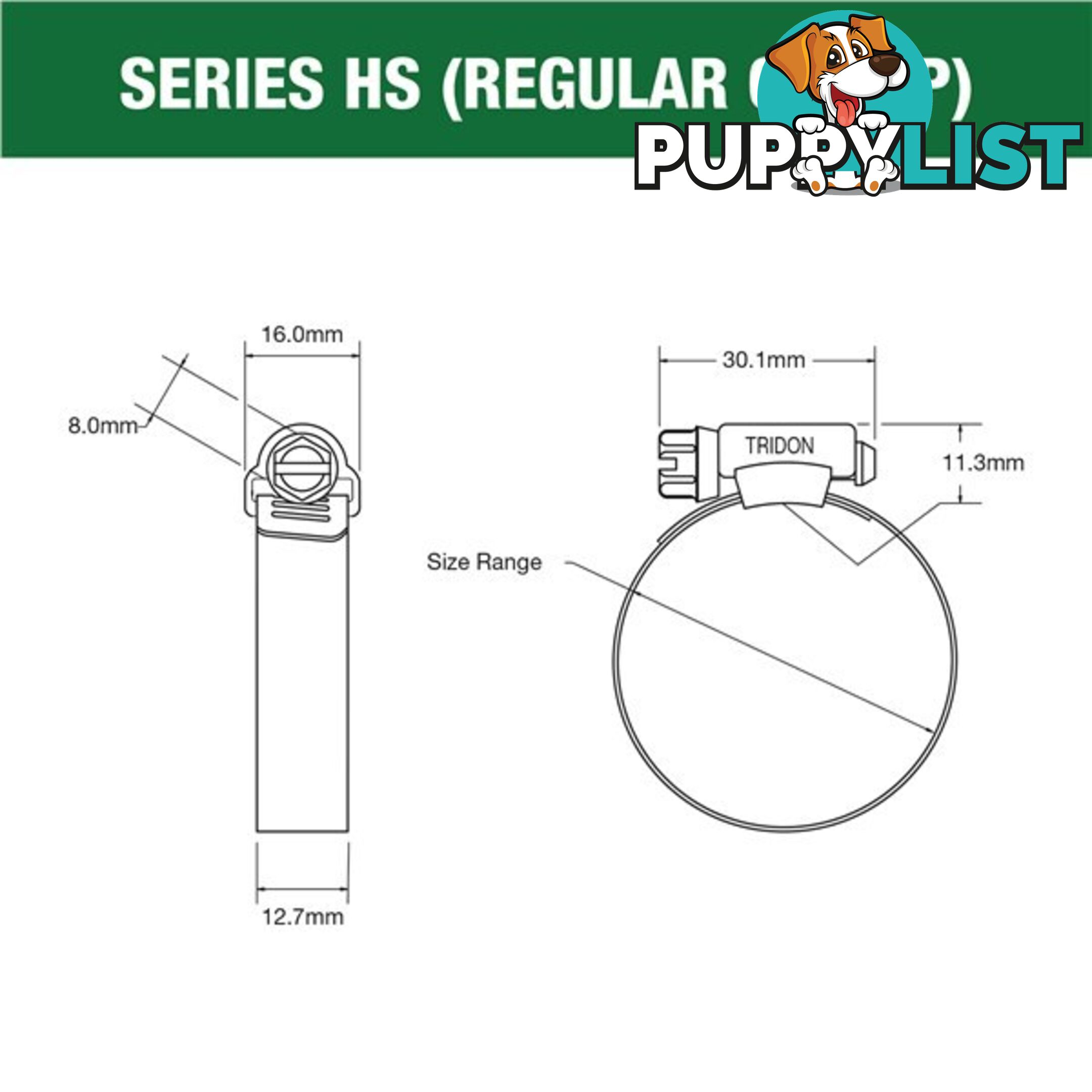 Tridon Part S. Steel Hose Clamps 181mm â 225mm Perforated Band 10pk SKU - HS136