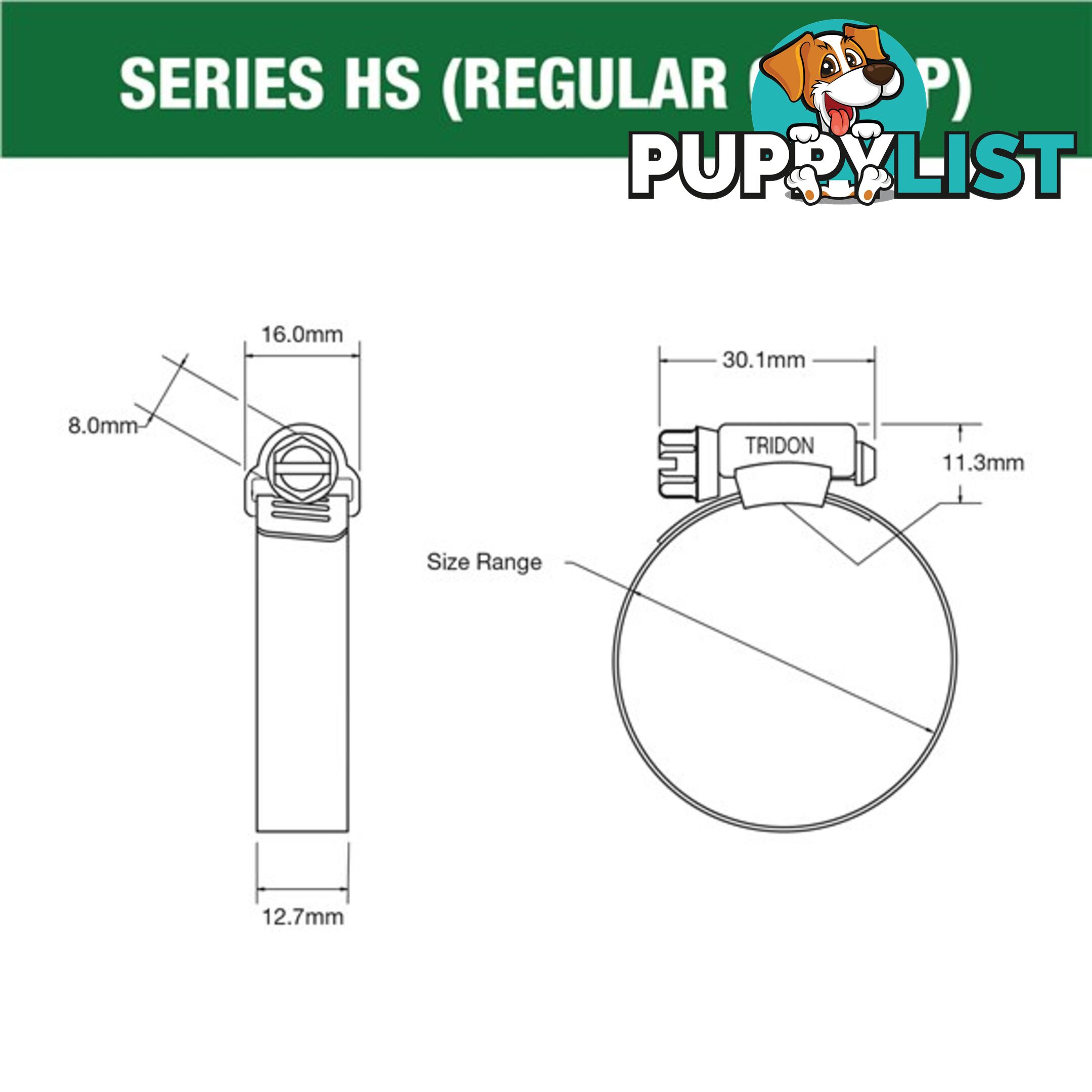 Tridon Part S. Steel Hose Clamps 181mm â 225mm Perforated Band 10pk SKU - HS136