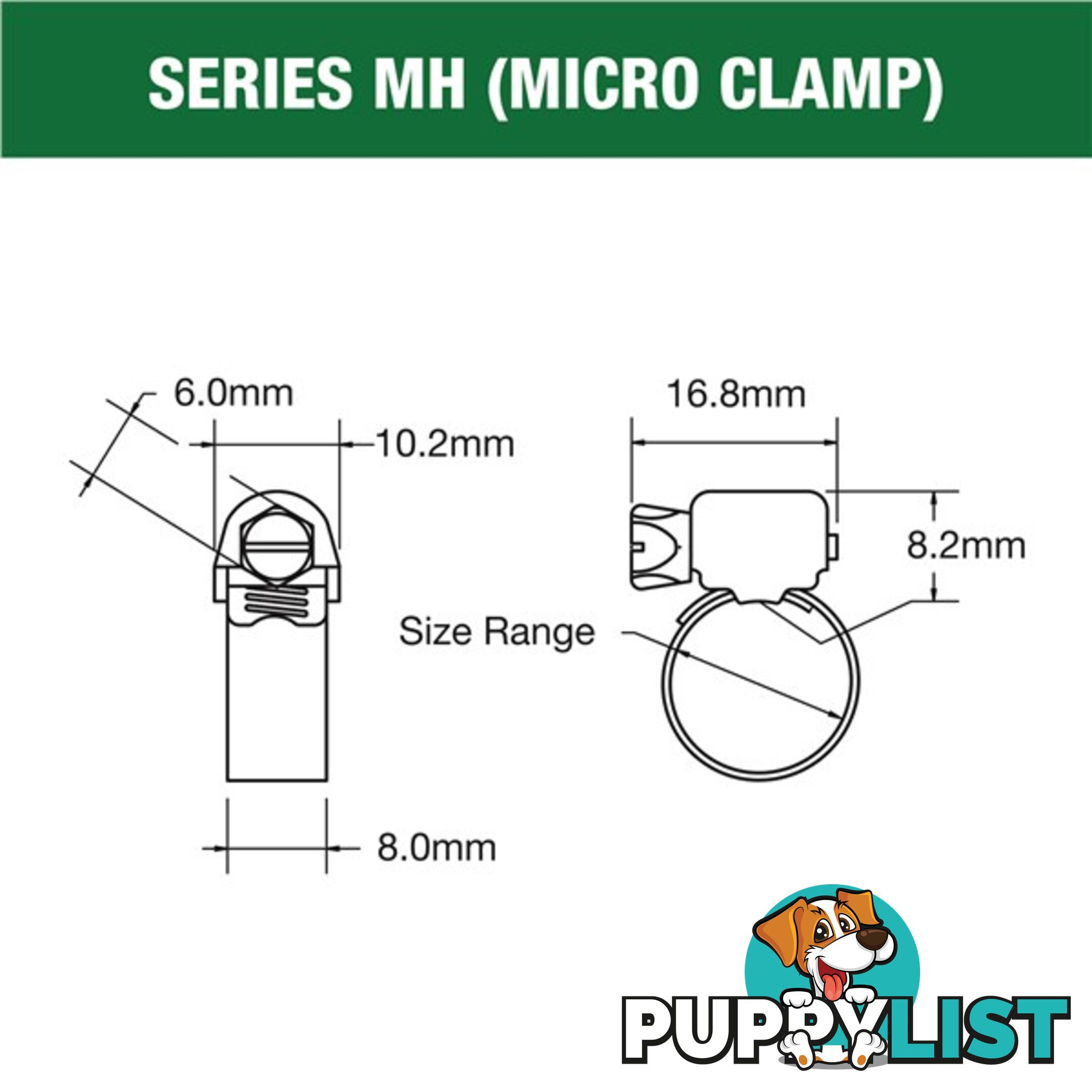 Tridon Part S. Steel Hose Clamp 33mm â 51mm Micro Perforated Band 10pk SKU - MH024P