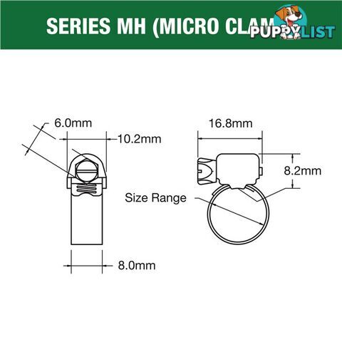 Tridon Part S. Steel Hose Clamp 33mm â 51mm Micro Perforated Band 10pk SKU - MH024P