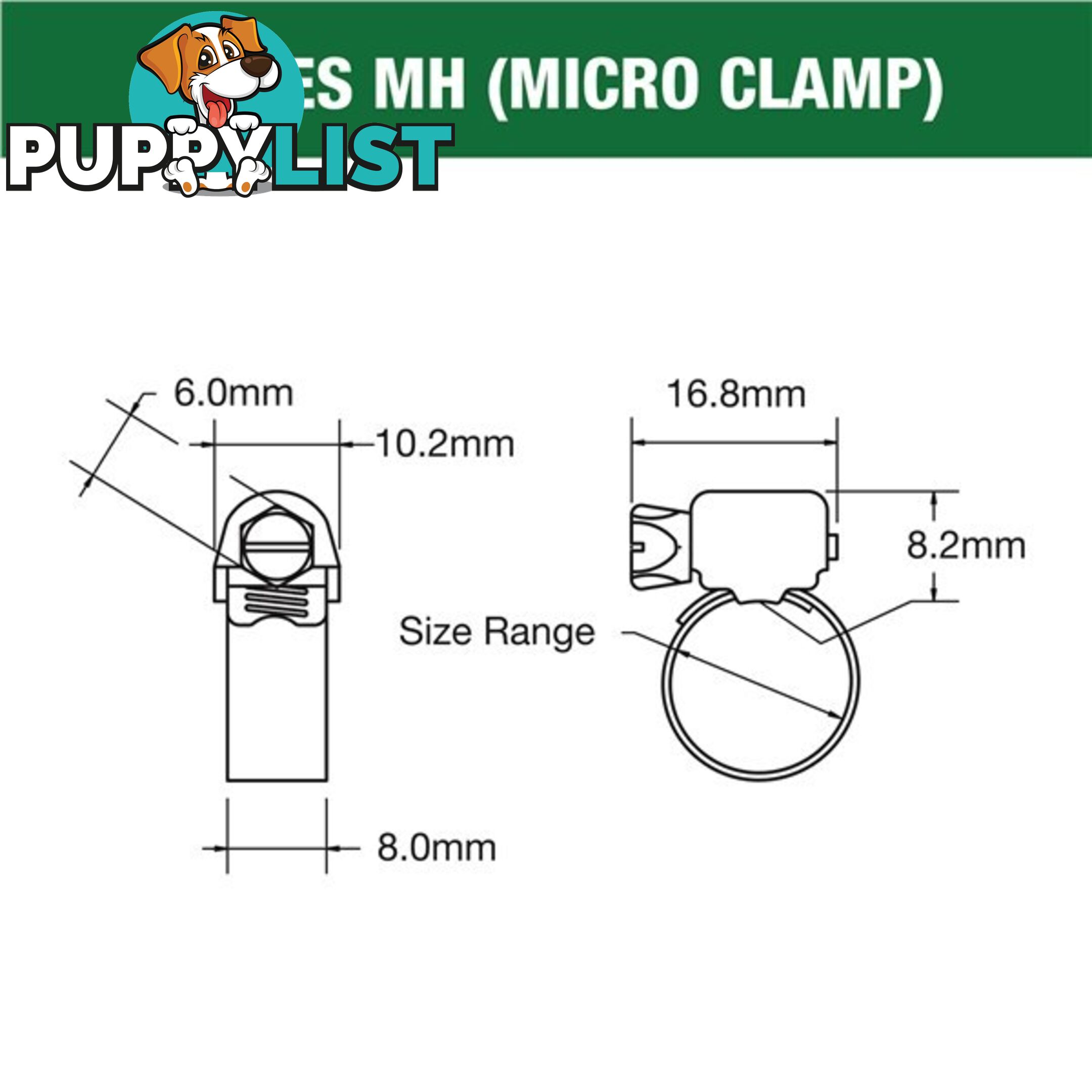 Tridon Part S. Steel Hose Clamp 33mm â 51mm Micro Perforated Band 10pk SKU - MH024P