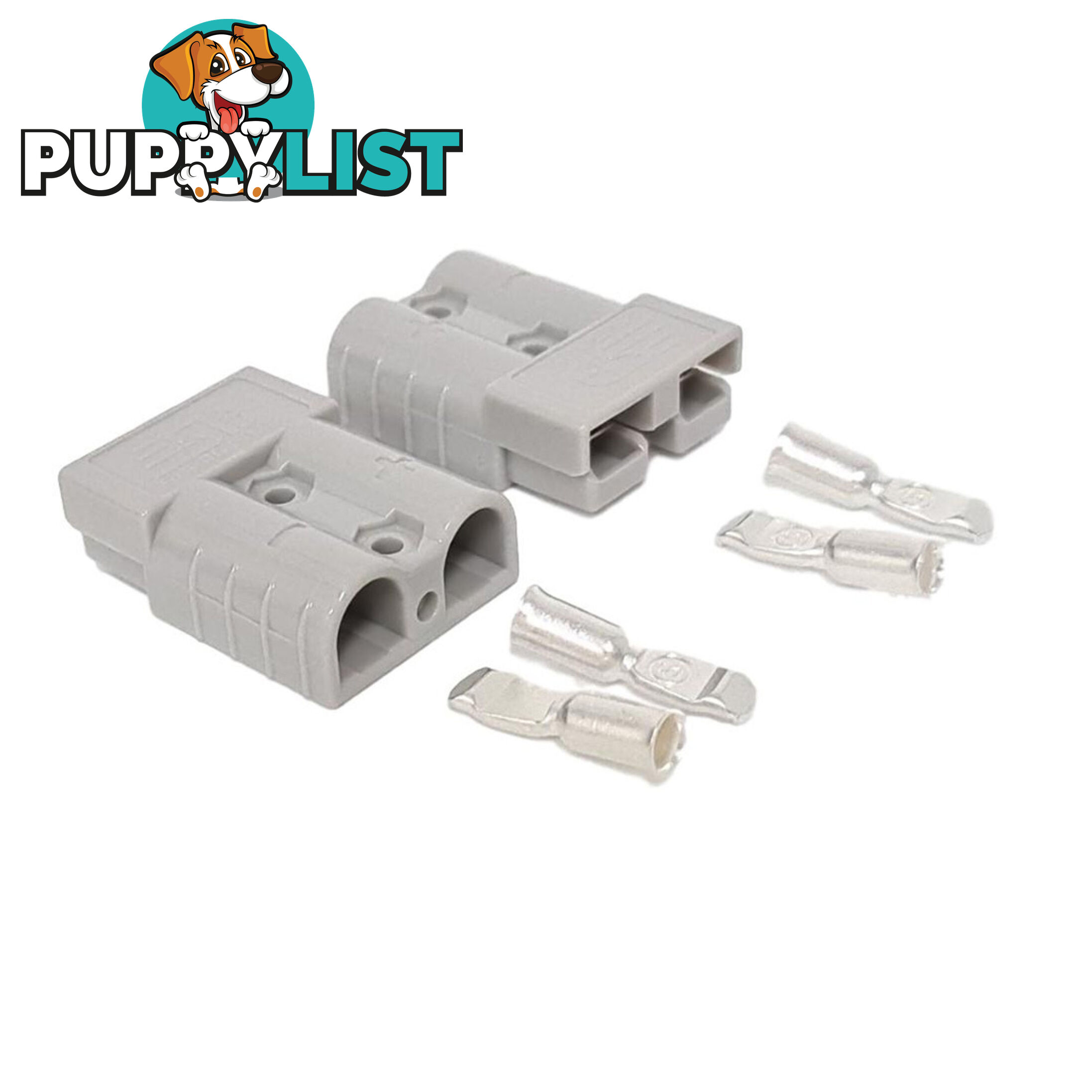 50 amp Anderson Style Plugs (Pair) Grey inc Terminals SKU - 10040-pair