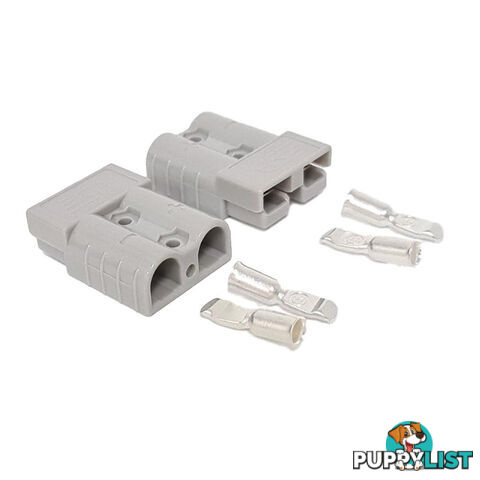 50 amp Anderson Style Plugs (Pair) Grey inc Terminals SKU - 10040-pair