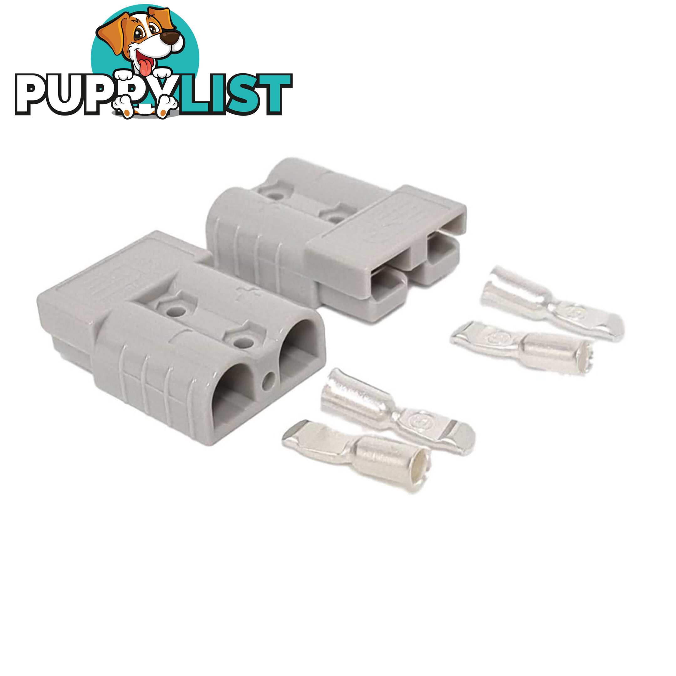 50 amp Anderson Style Plugs (Pair) Grey inc Terminals SKU - 10040-pair