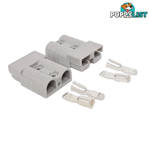 50 amp Anderson Style Plugs (Pair) Grey inc Terminals SKU - 10040-pair