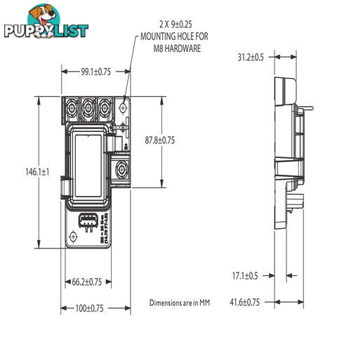 Power Distribution Module 3 x Midi, 4 x Auto Fuse Max: 350a, 32v SKU - 880073