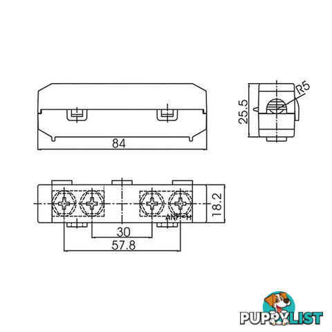 Midi Fuse Holder In Line Rated 30  - 150 amps Inc Links Up, to 6 B S Cable SKU - LV5383