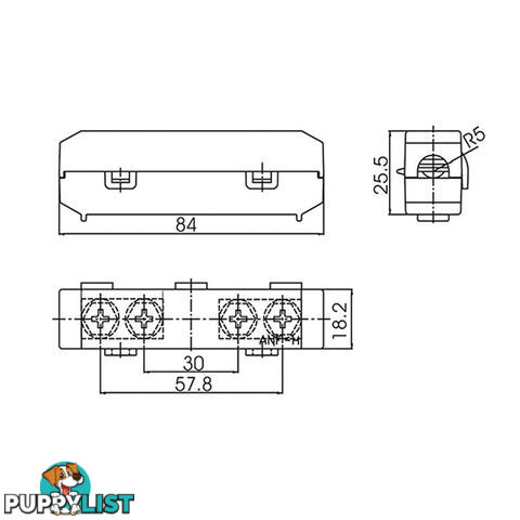 Midi Fuse Holder In Line Rated 30  - 150 amps Inc Links Up, to 6 B S Cable SKU - LV5383