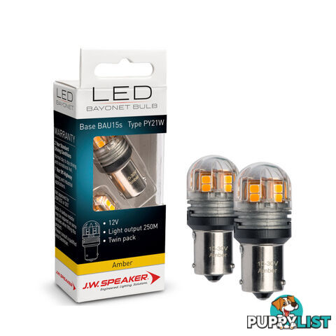 JW Speaker LED Indicator Light Bulb 12/24v 250Lm Output Bayonet Style 2pc SKU - 990142