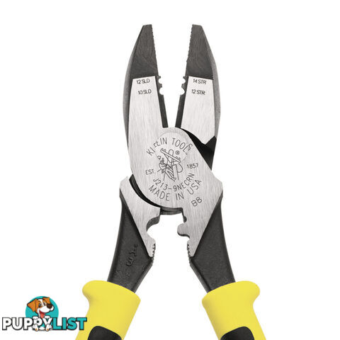 Klein Side Cutting Pliers with Crimper and Wire Stripper 229mm SKU - J213-9NECRN