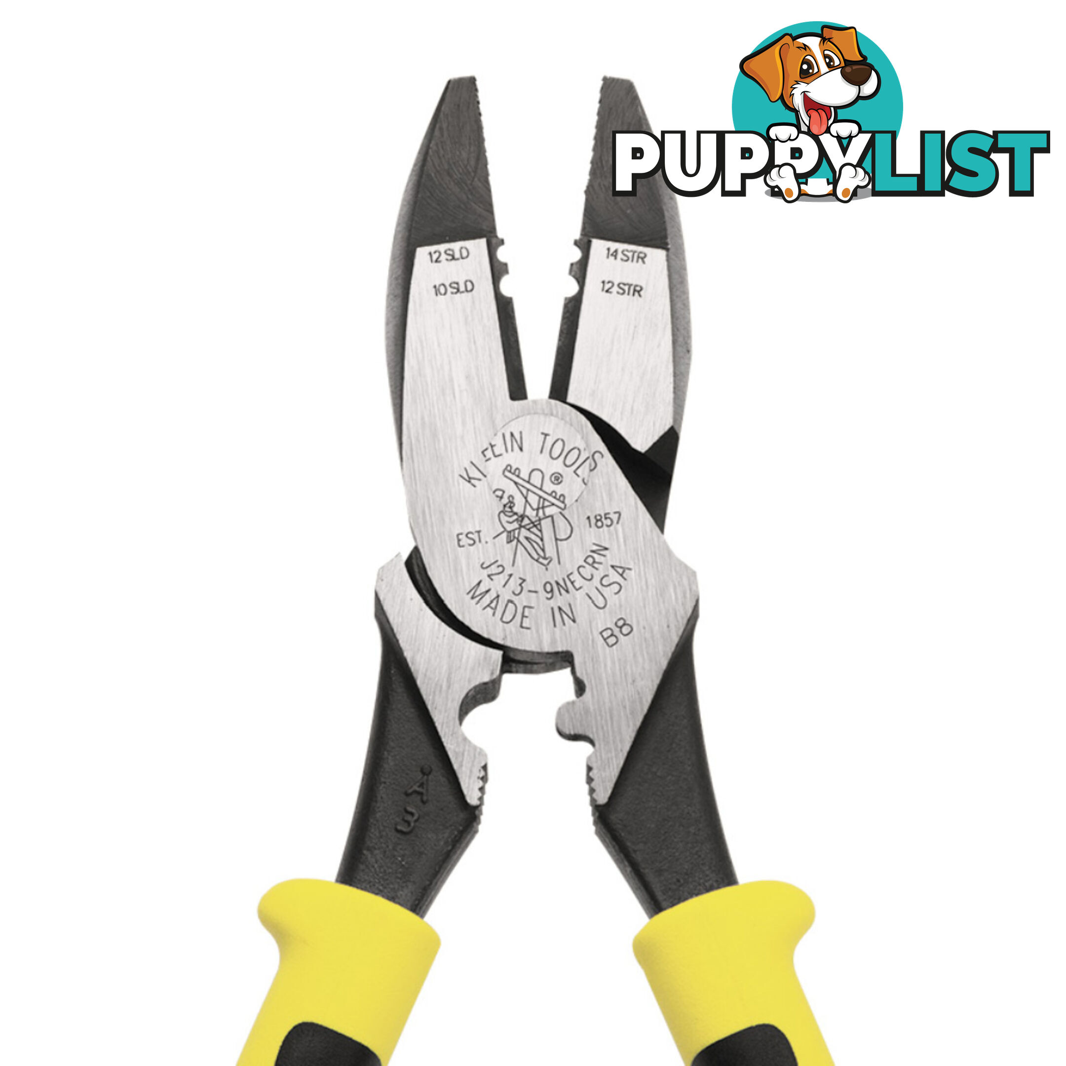 Klein Side Cutting Pliers with Crimper and Wire Stripper 229mm SKU - J213-9NECRN