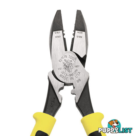 Klein Side Cutting Pliers with Crimper and Wire Stripper 229mm SKU - J213-9NECRN