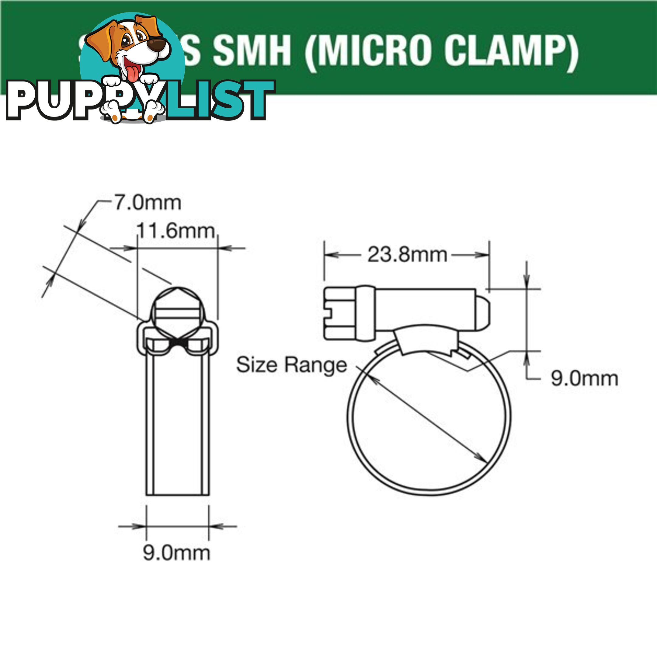 Tridon Regular Hose Clamp 27mm â 51mm Solid Band Part Stainless 10pk SKU - SHS024P