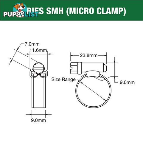 Tridon Regular Hose Clamp 27mm â 51mm Solid Band Part Stainless 10pk SKU - SHS024P