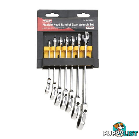 Toledo Ratchet Spanners Flexible Head Metric 7pc  8  - 18mm SKU - 301404