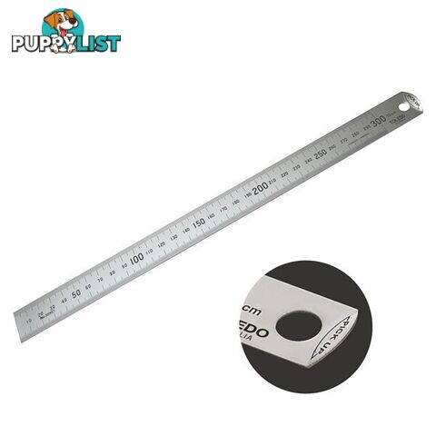 Toledo Stainless Steel Single Sided Easy Pick-Up Rule Metric  - 300mm SKU - 301957