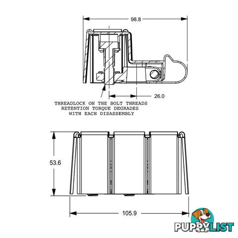 Littlefuse ZCase 2 Way Bussed Fuse Bar Holder with Cover SKU - 0FHZ00854-BX