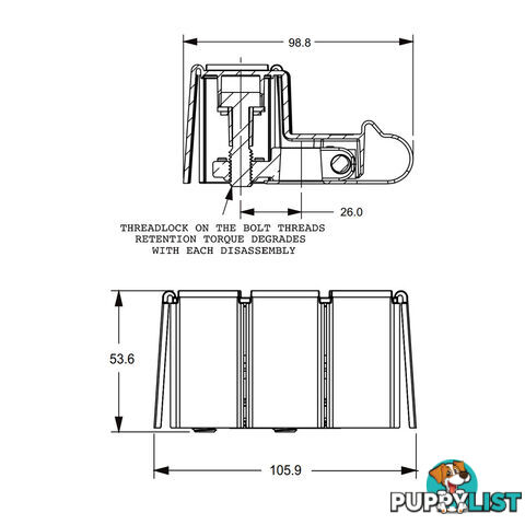 Littlefuse ZCase 2 Way Bussed Fuse Bar Holder with Cover SKU - 0FHZ00854-BX