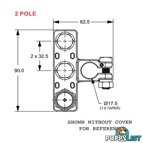 Littlefuse ZCase 2 Way Bussed Fuse Bar Holder with Cover SKU - 0FHZ00854-BX