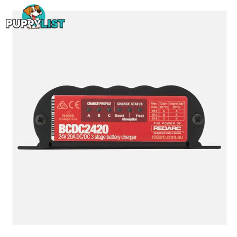 Redarc 24v 20amp Output Smart Start BC-DC Battery Charger SKU - BCDC2420