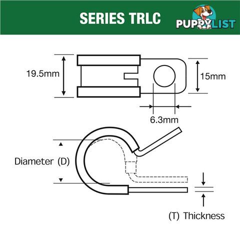 Tridon Rubber Lined Hose Clamp 25mm Stainless Steel 10 pk SKU - TRLCSS25P