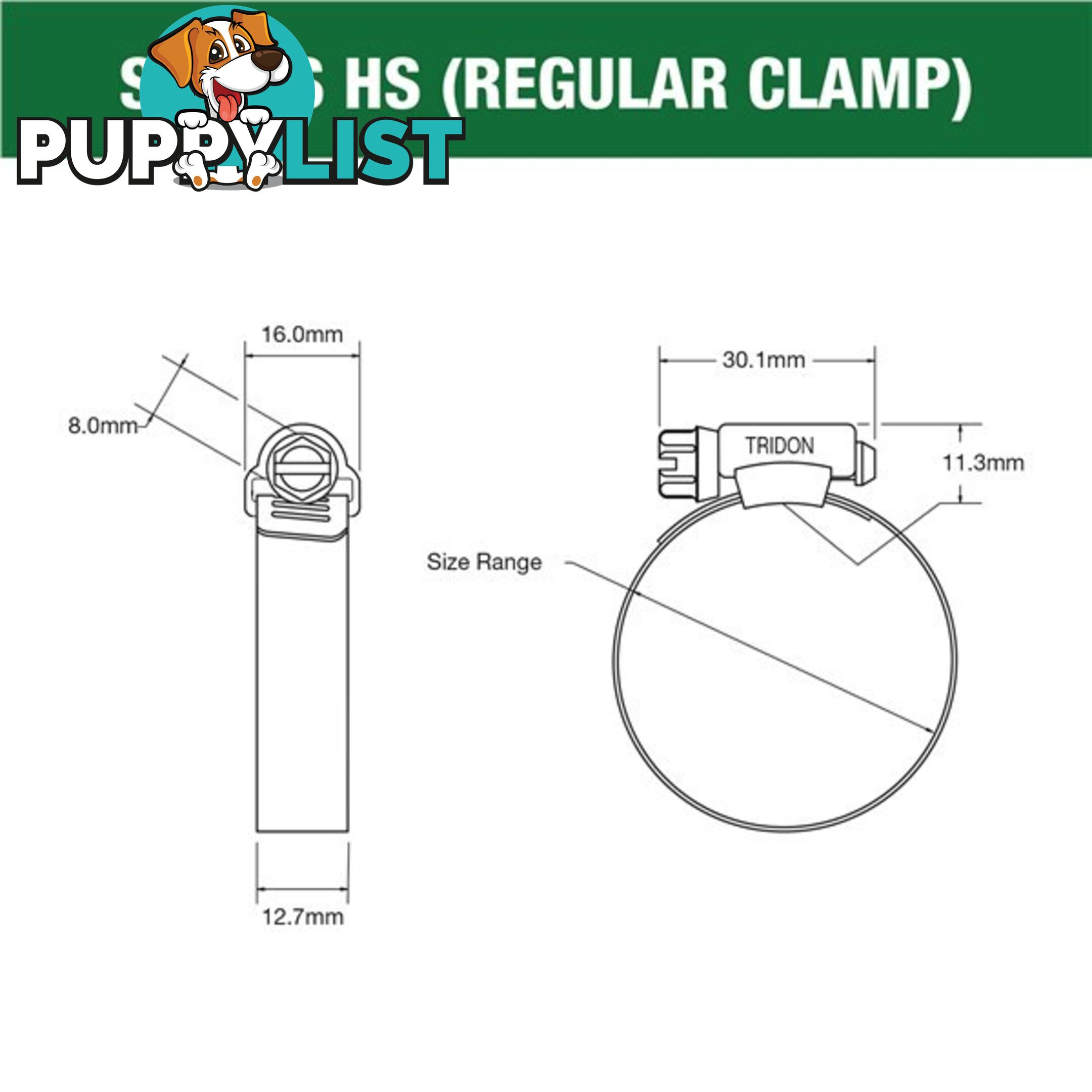 Tridon Part S. Steel Hose Clamps 84mm â 108mm Perforated Band 10pk SKU - HS060P