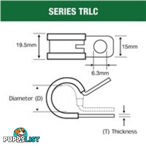 Tridon Rubber Lined Hose Clamp 11mm Zinc Plated 10 pk SKU - TRLC11P