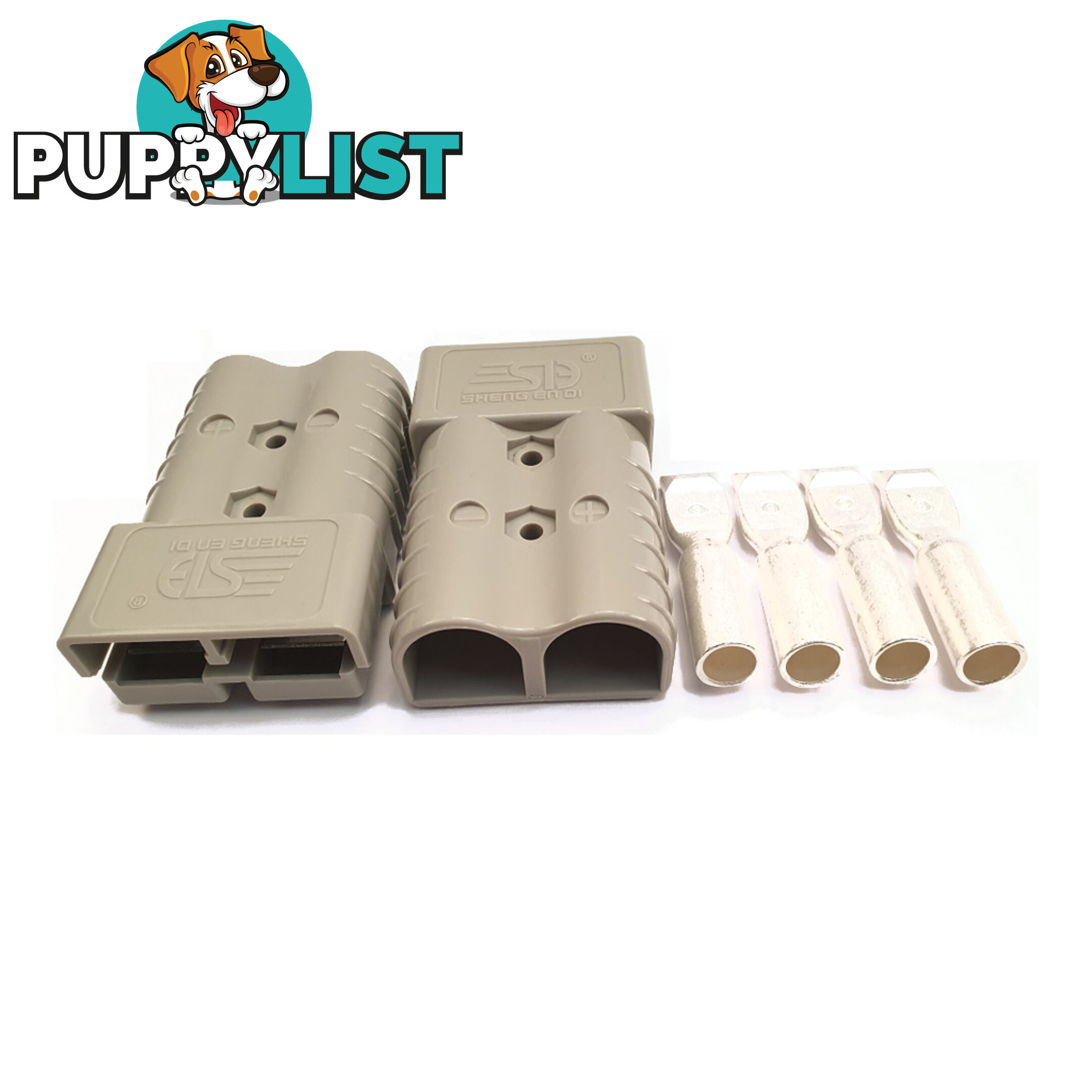 350 amp Anderson Plugs x 2 with Terminals Grey SKU - 35ampAndox2