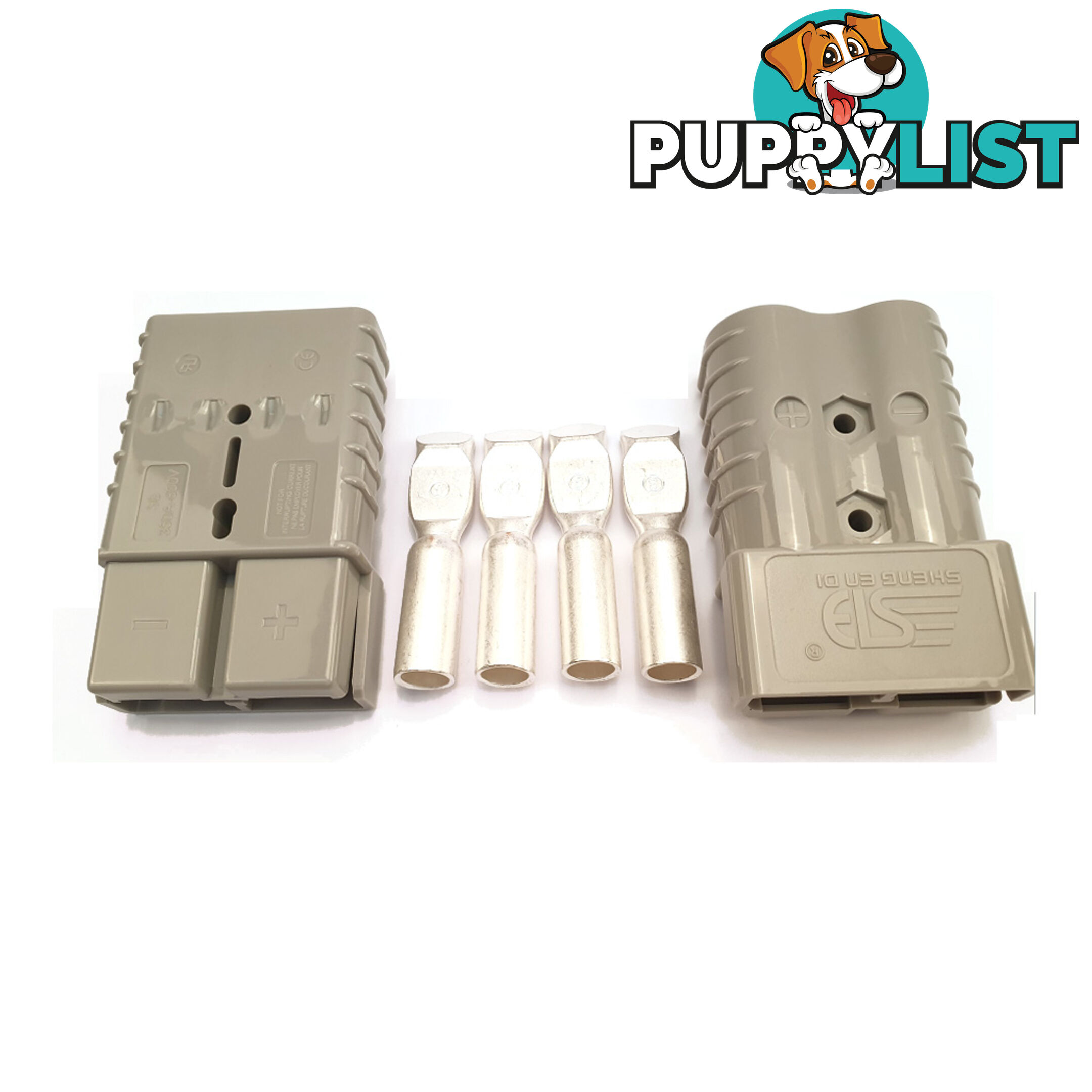 350 amp Anderson Plugs x 2 with Terminals Grey SKU - 35ampAndox2