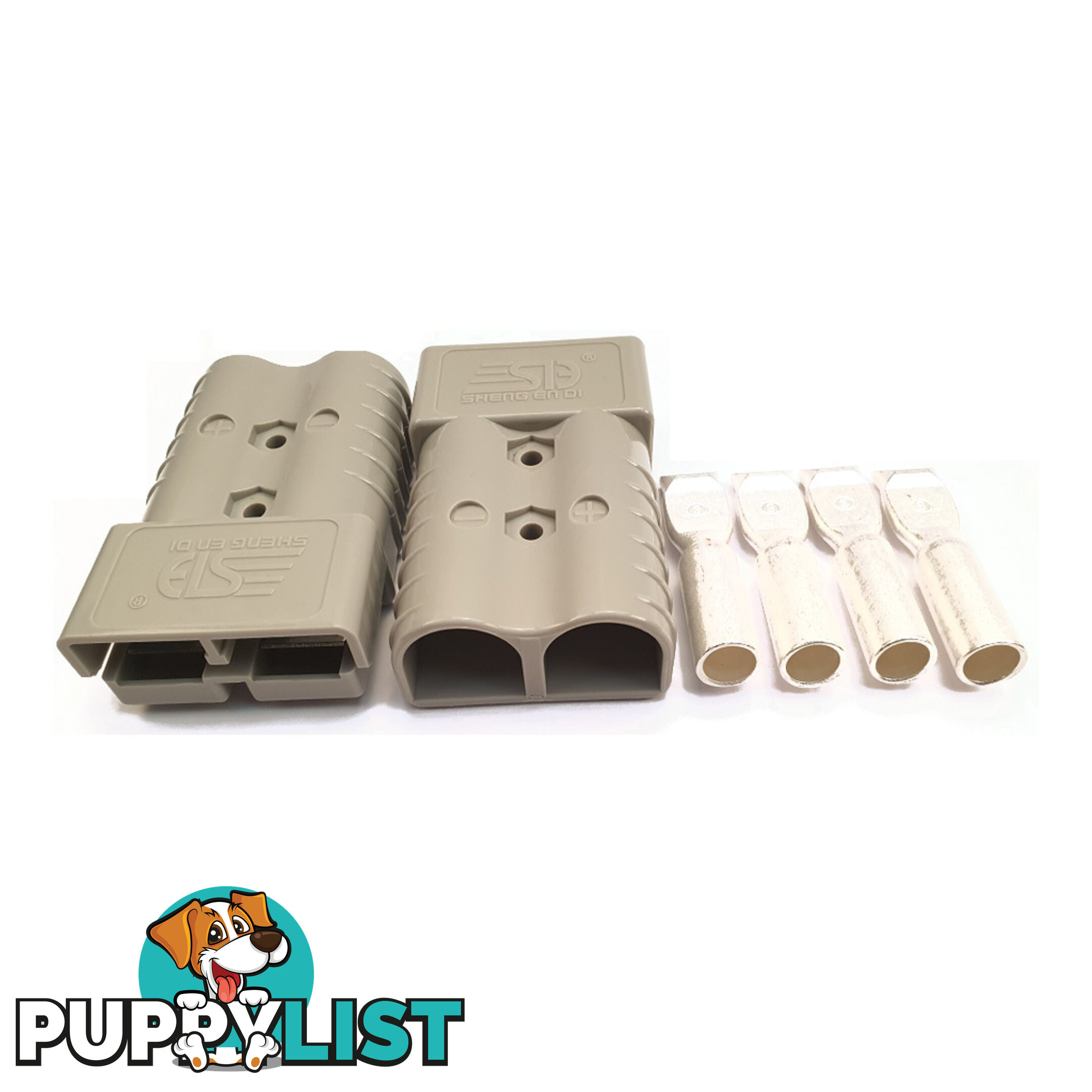 350 amp Anderson Plugs x 2 with Terminals Grey SKU - 35ampAndox2