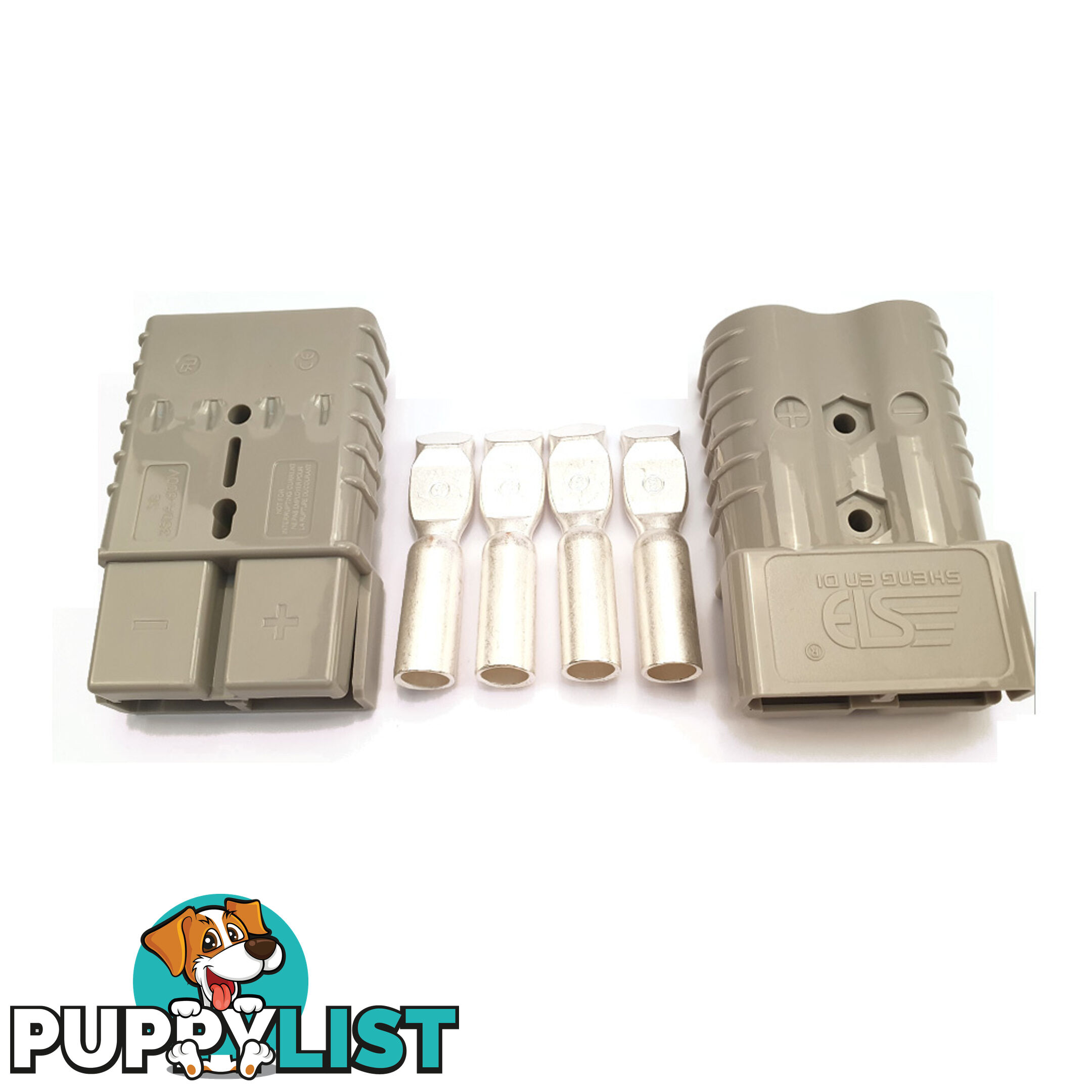 350 amp Anderson Plugs x 2 with Terminals Grey SKU - 35ampAndox2