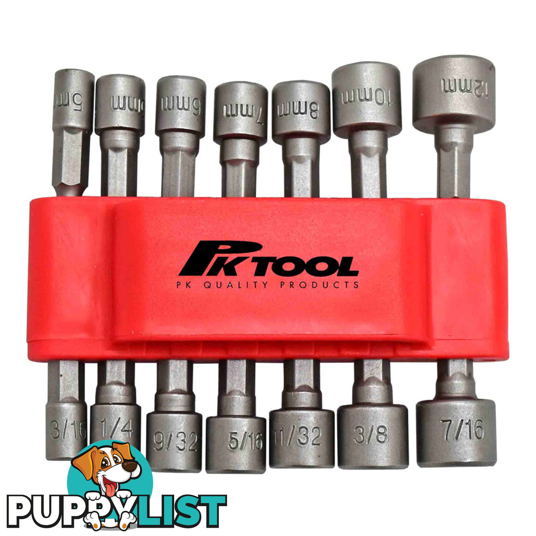 PK Tools Impact Nut Driver Set 14pc  5mm (3/16 ")  - 12mm (7/16 ") SKU - PT10808