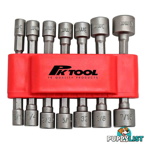 PK Tools Impact Nut Driver Set 14pc  5mm (3/16 ")  - 12mm (7/16 ") SKU - PT10808