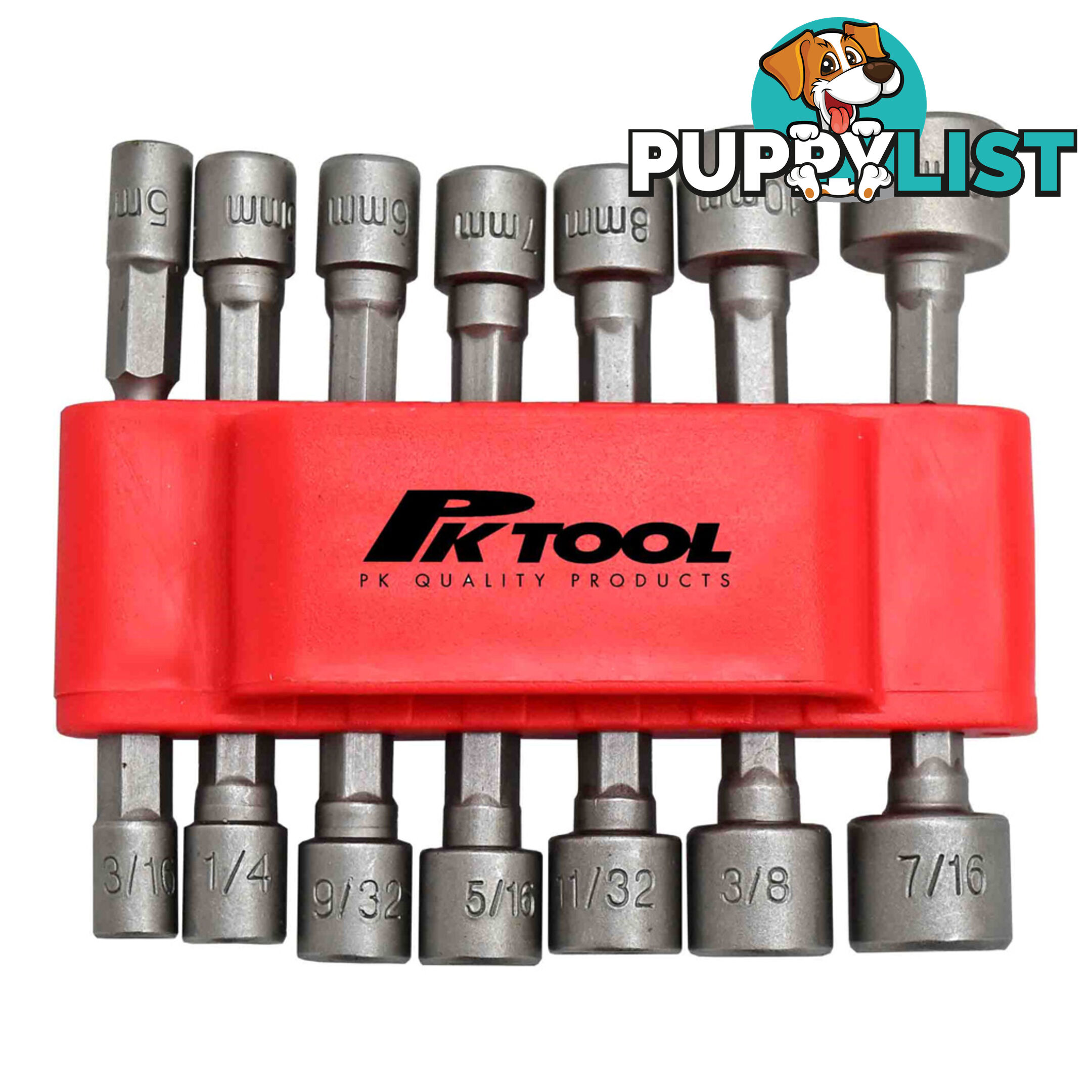 PK Tools Impact Nut Driver Set 14pc  5mm (3/16 ")  - 12mm (7/16 ") SKU - PT10808