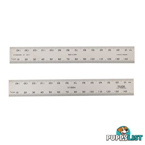 Toledo Stainless Steel Double Sided Rule Metric  - 150mm SKU - ST150M