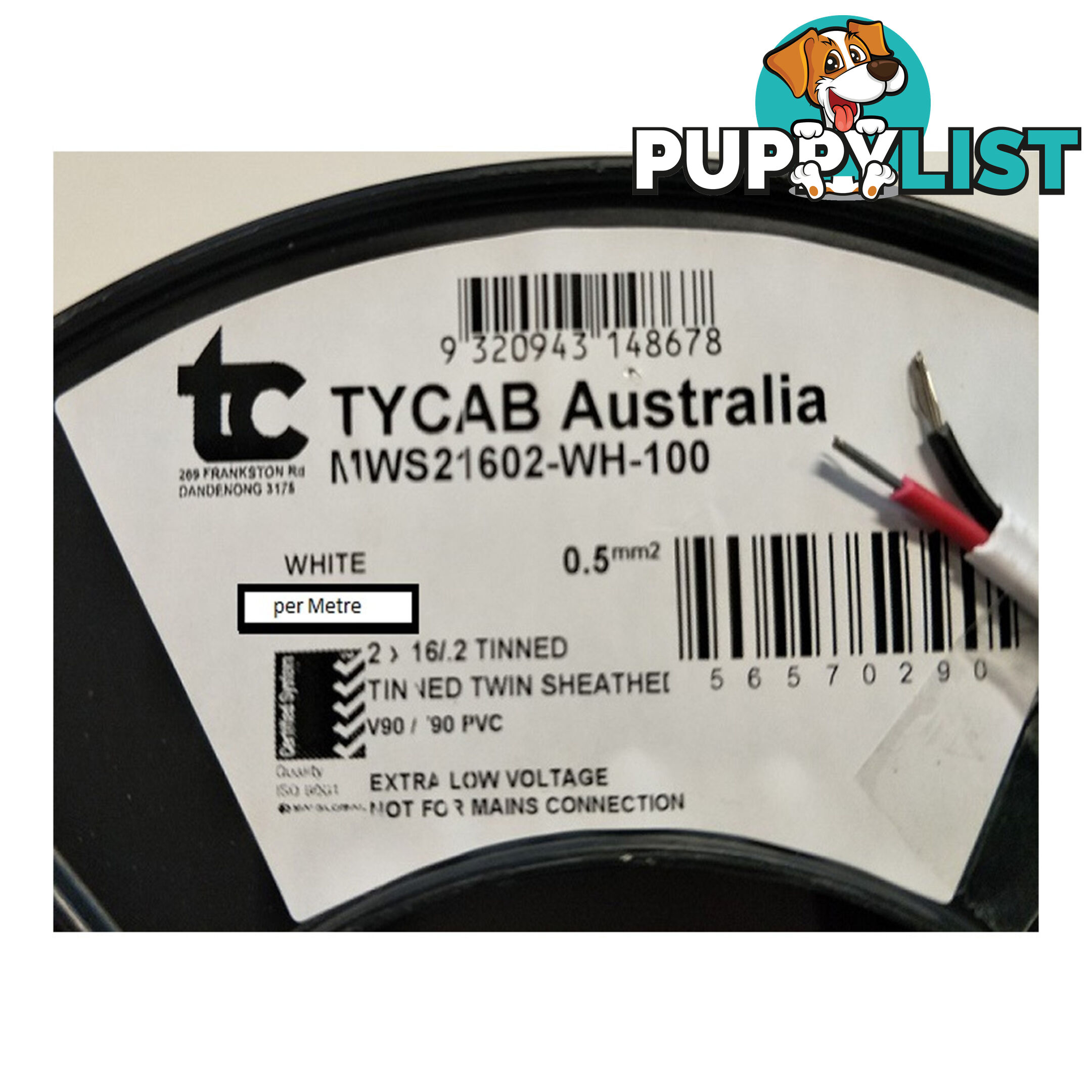 Tycab 2mm Tinned Marine Wire (0.5mm2) 7amp White Sheath SKU - MWS21602