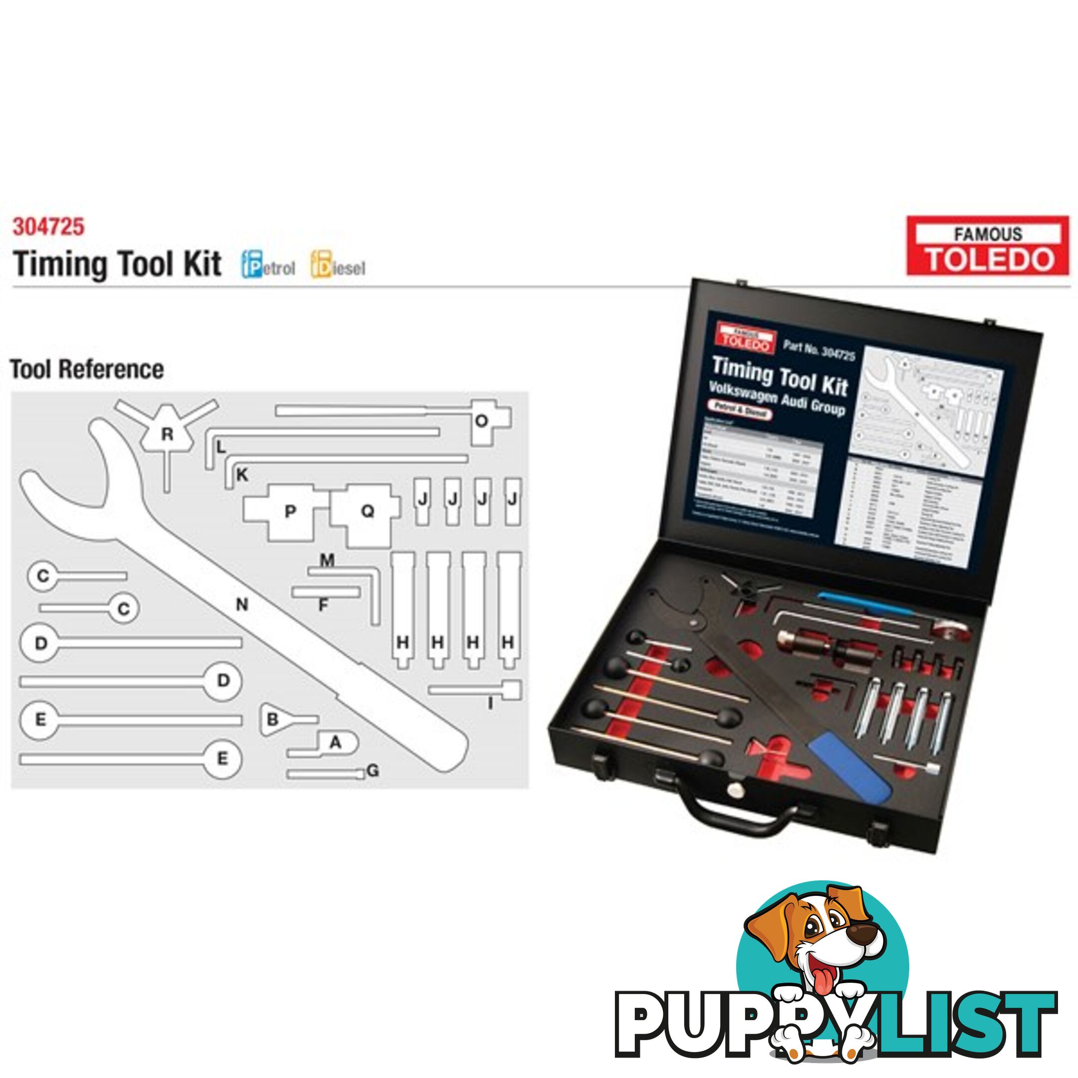 Toledo Timing Tool Kit  - Audi   Volkswagen SKU - 304725