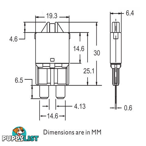 Bussman Blade Auto Circuit Breaker 10a  - 30a Low Profile