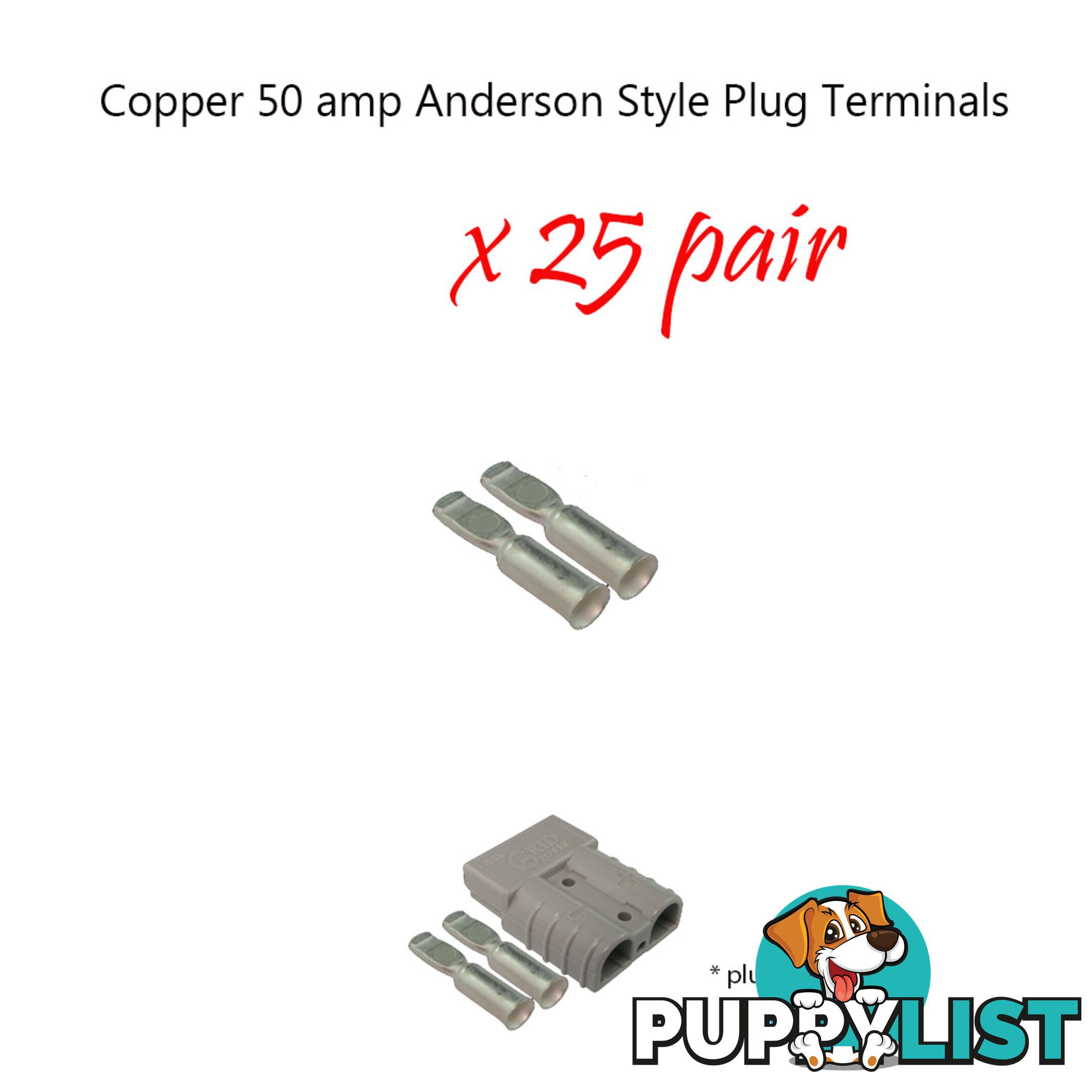 50 x 50 amp Anderson Plug Copper Terminals SKU - 10123