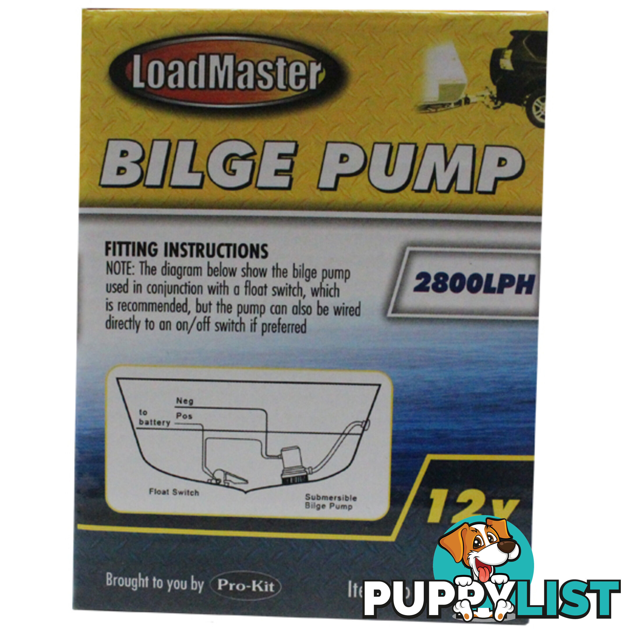 PK Tools Bilge Pump 2800LPH 12V Submersible SKU - LM50900