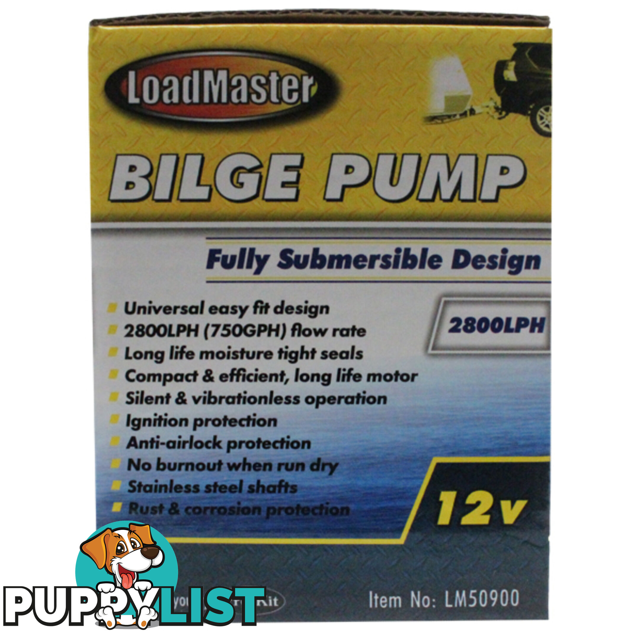 PK Tools Bilge Pump 2800LPH 12V Submersible SKU - LM50900