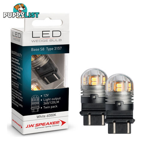 JW Speaker LED Bulb 12/24v Wedge Base White Light Twin Pack (Copy) SKU - 990130-1