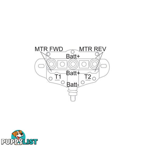 Motor Reversing Solenoid 12v 75A / 24v 45A DPDT F-Type Bracket SKU - E61-24450, E61-24450-02