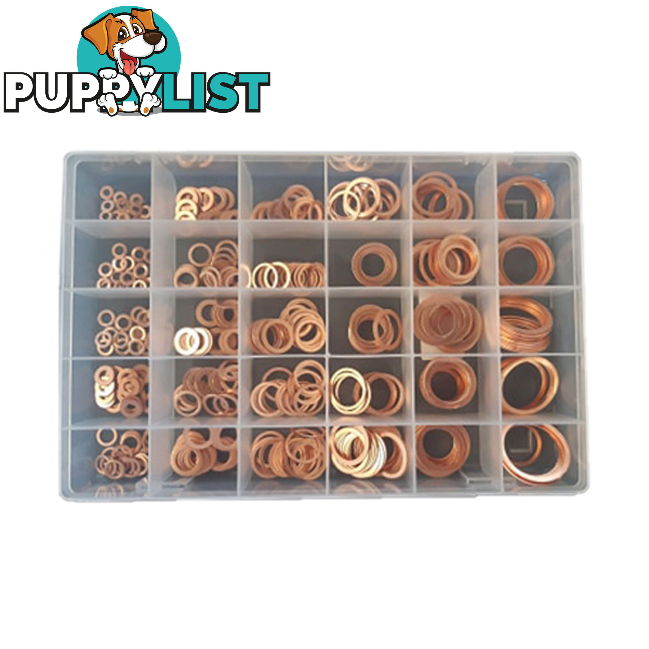 Copper Washers 4mm-33mm ID 540 pieces 30 Different Sizes SKU - RG2887