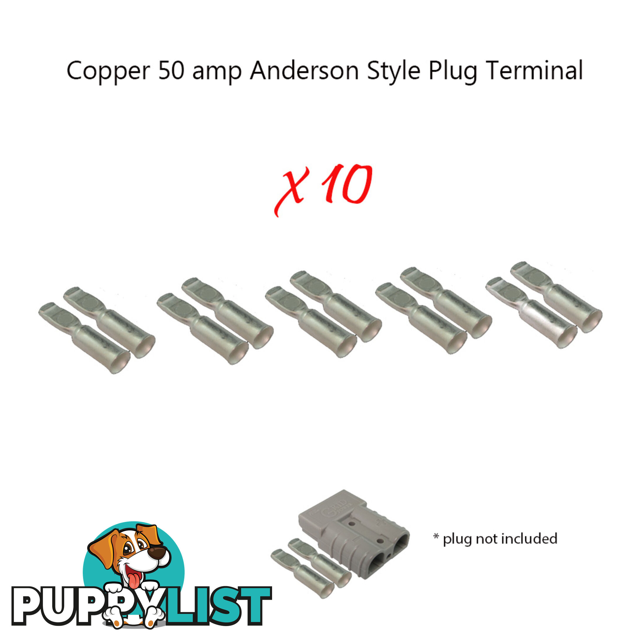 10 x 50 amp Anderson Plug Copper Terminals SKU - 10121