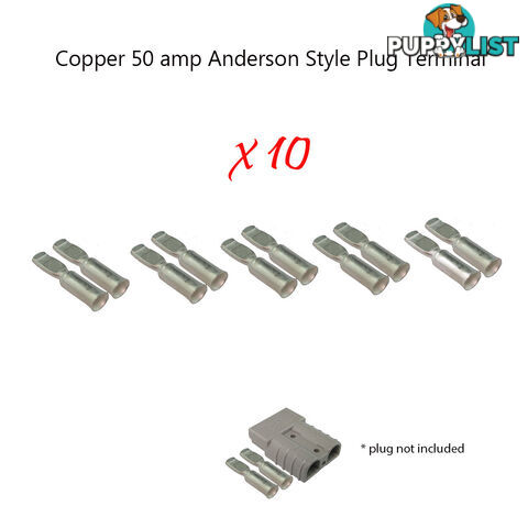 10 x 50 amp Anderson Plug Copper Terminals SKU - 10121