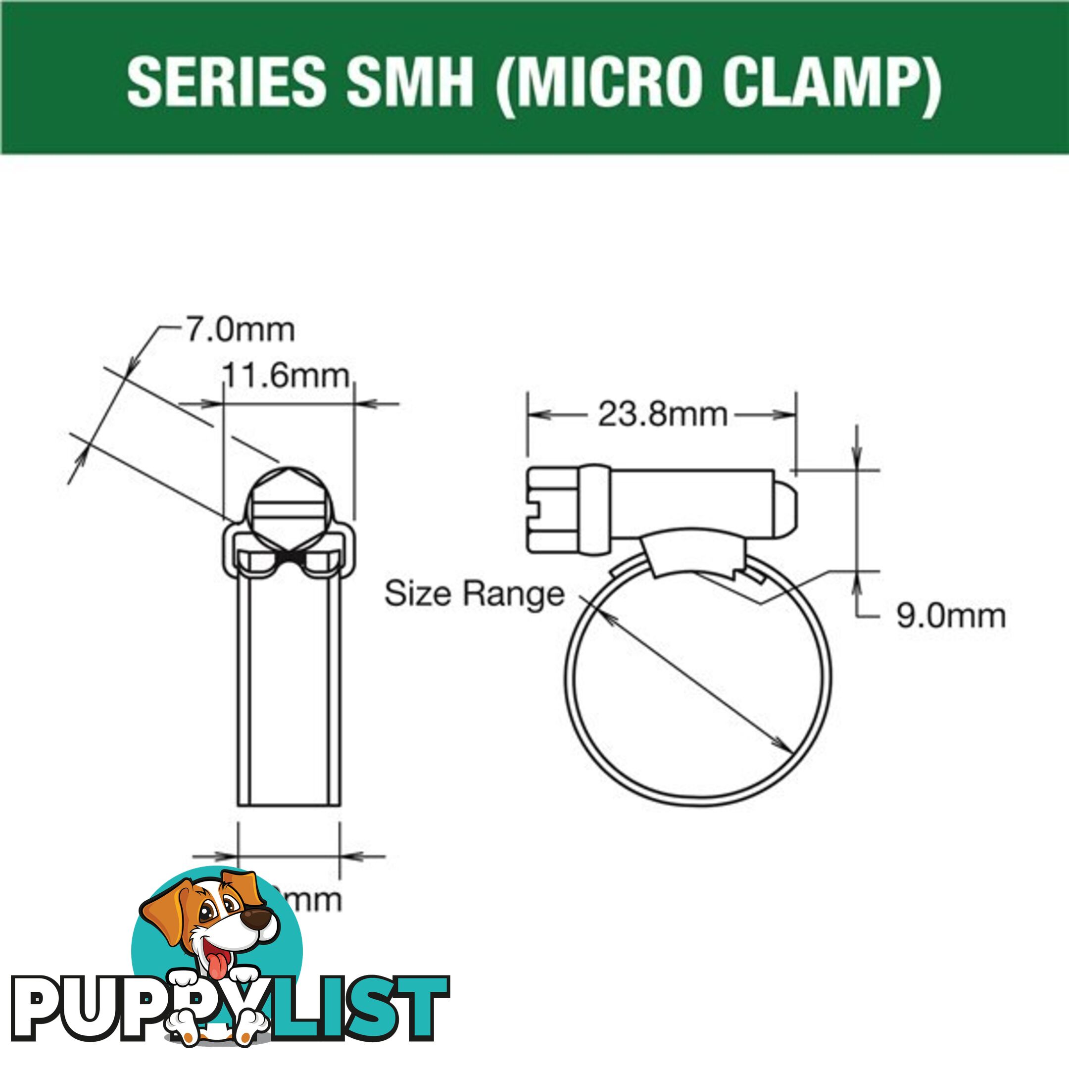 Tridon Regular Hose Clamp 21mm â 44mm Solid Band Part Stainless 10pk SKU - SHS020P