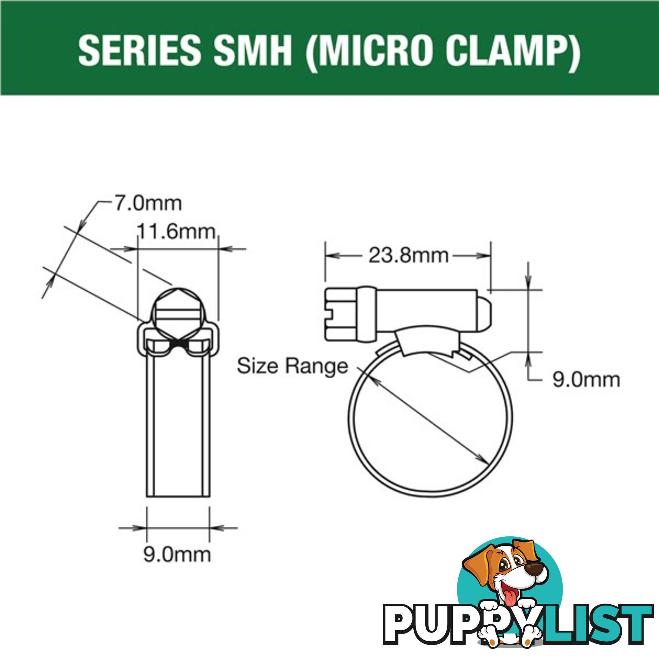 Tridon Regular Hose Clamp 21mm â 44mm Solid Band Part Stainless 10pk SKU - SHS020P