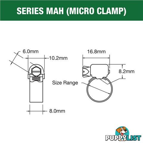 Tridon Full S. Steel Hose Clamp 13mm â 25mm Micro Perforated Band 10pk SKU - MAH008P