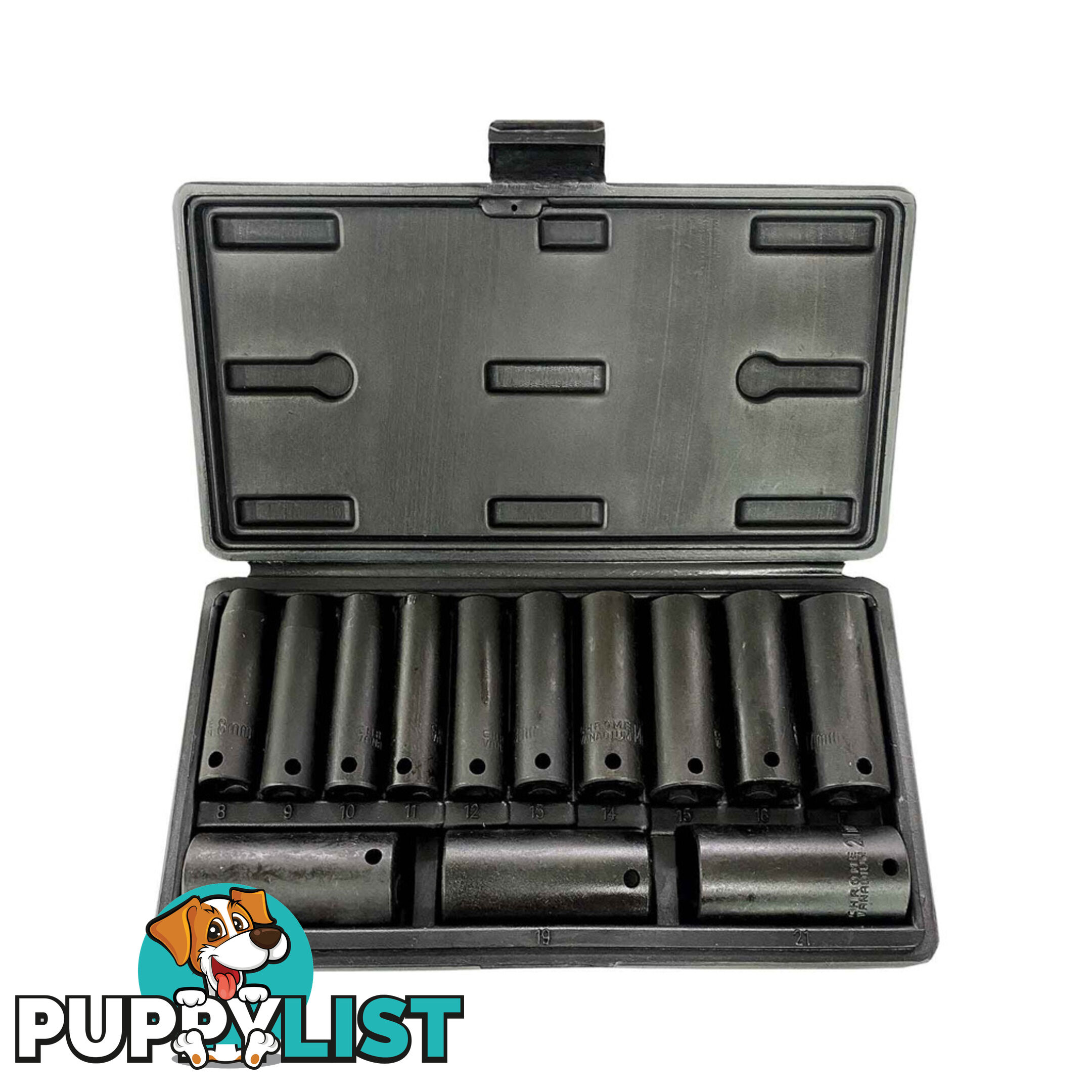 PK Tools 3/8 " Dr 6pt Metric Deep Impact Socket Set  - 13pc SKU - PT11070